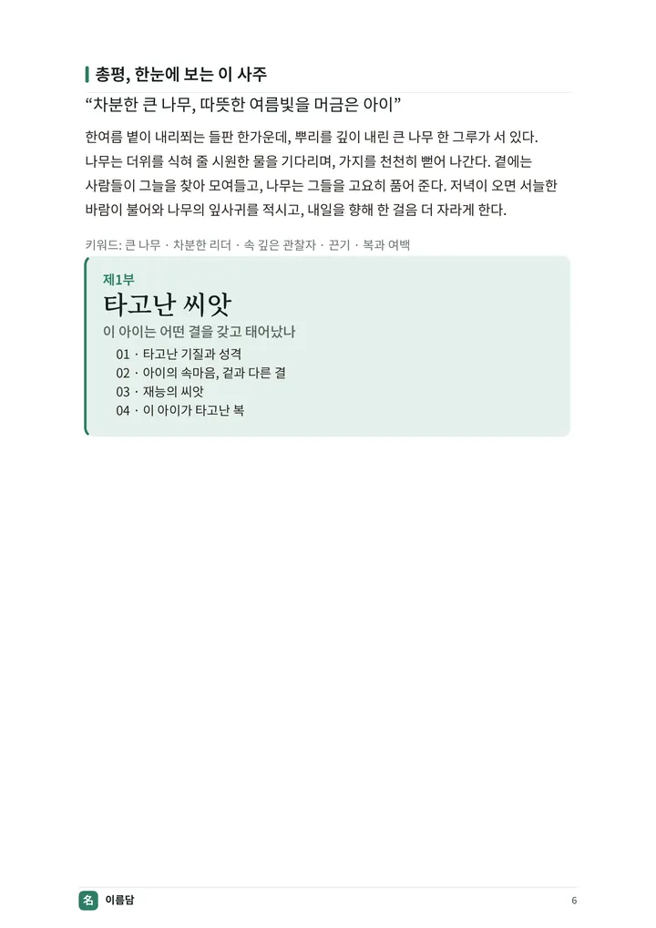 아이 이름 정밀 감정서 PDF 지면 5쪽