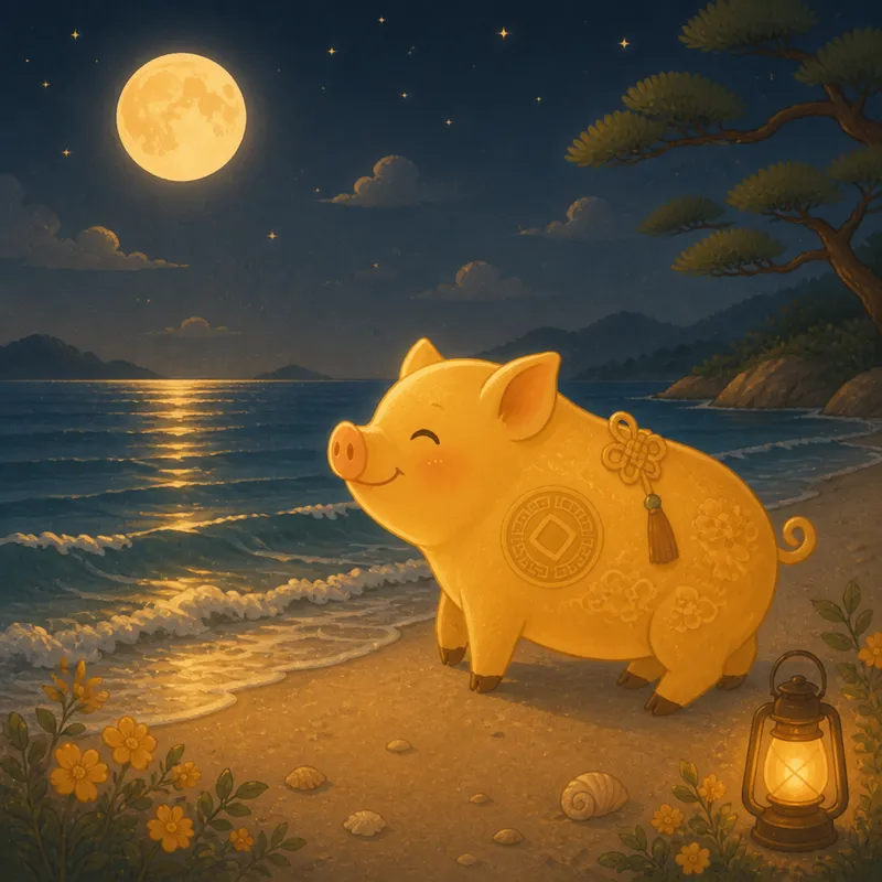 바닷가에 선 복돼지