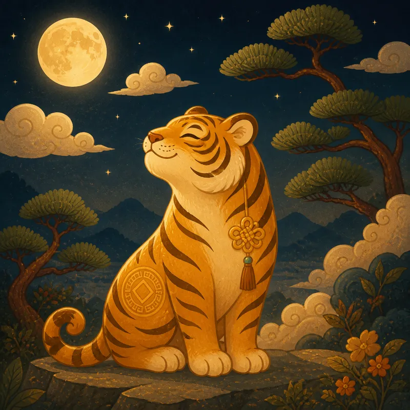 호랑이꿈 해몽 설명에 쓰는 그림
